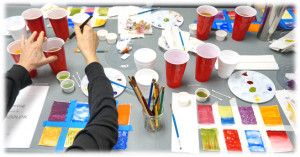 watercolor table