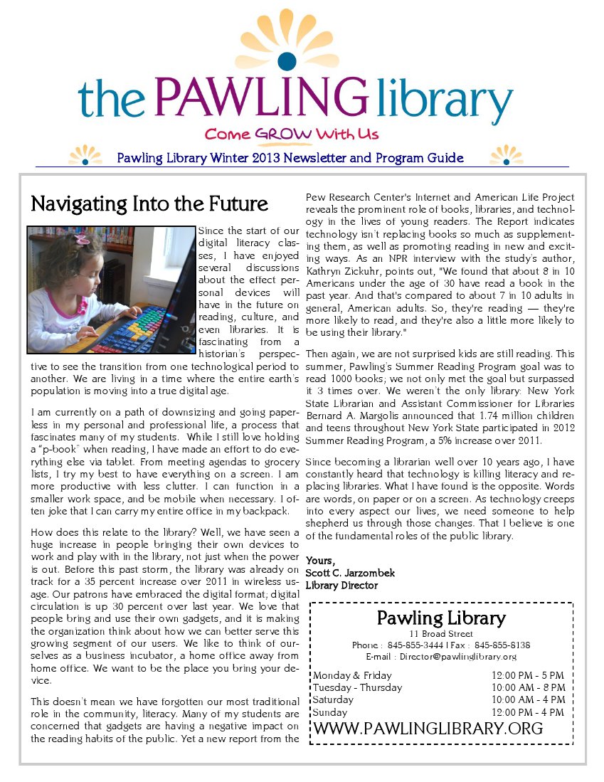 Winter 2013 Pawling Library - 