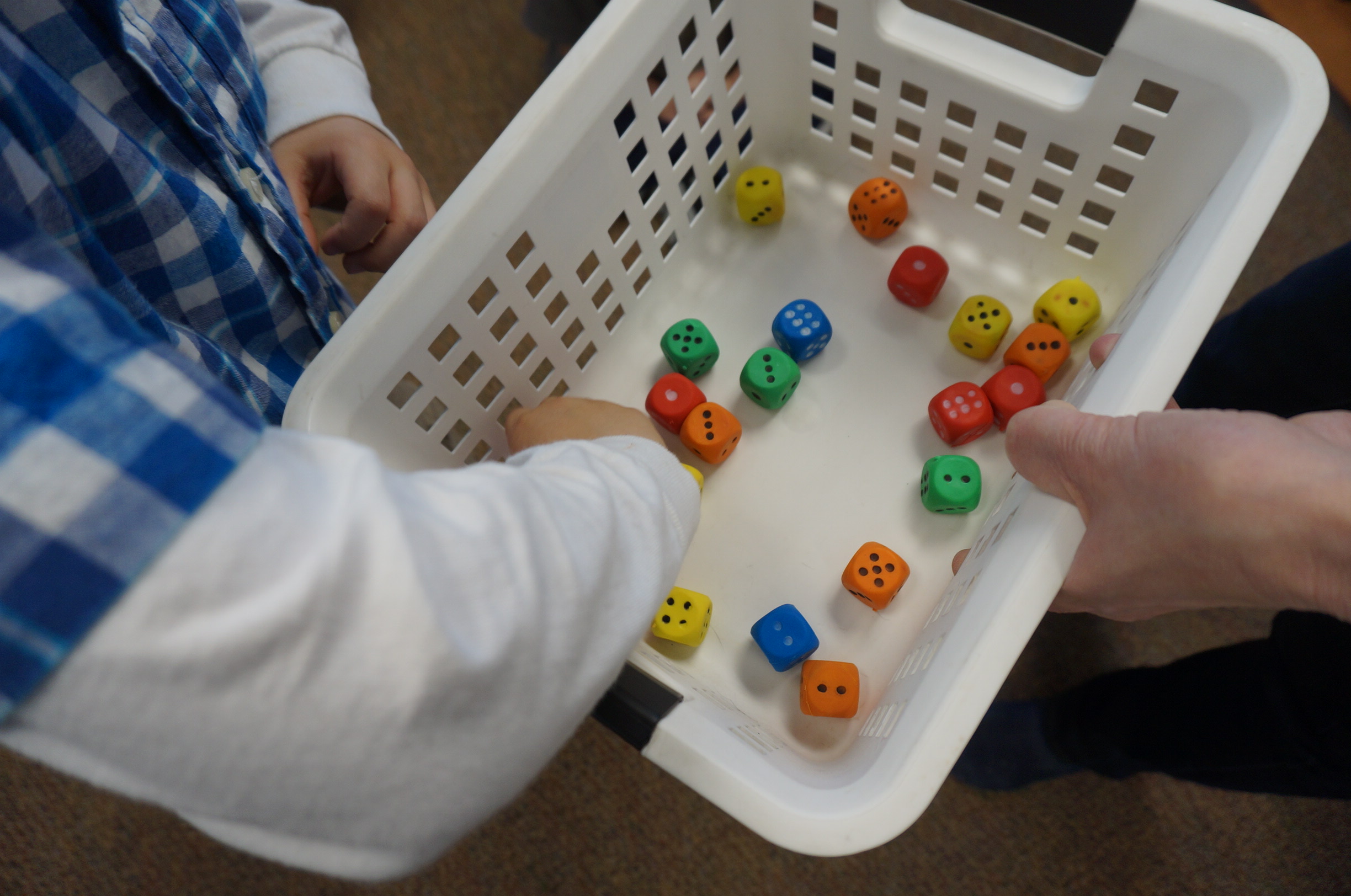 We get to take dice home today so we can have more fun with math at home!