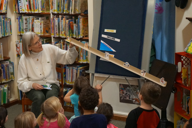 We tested the sled from the story on an inclined plane.