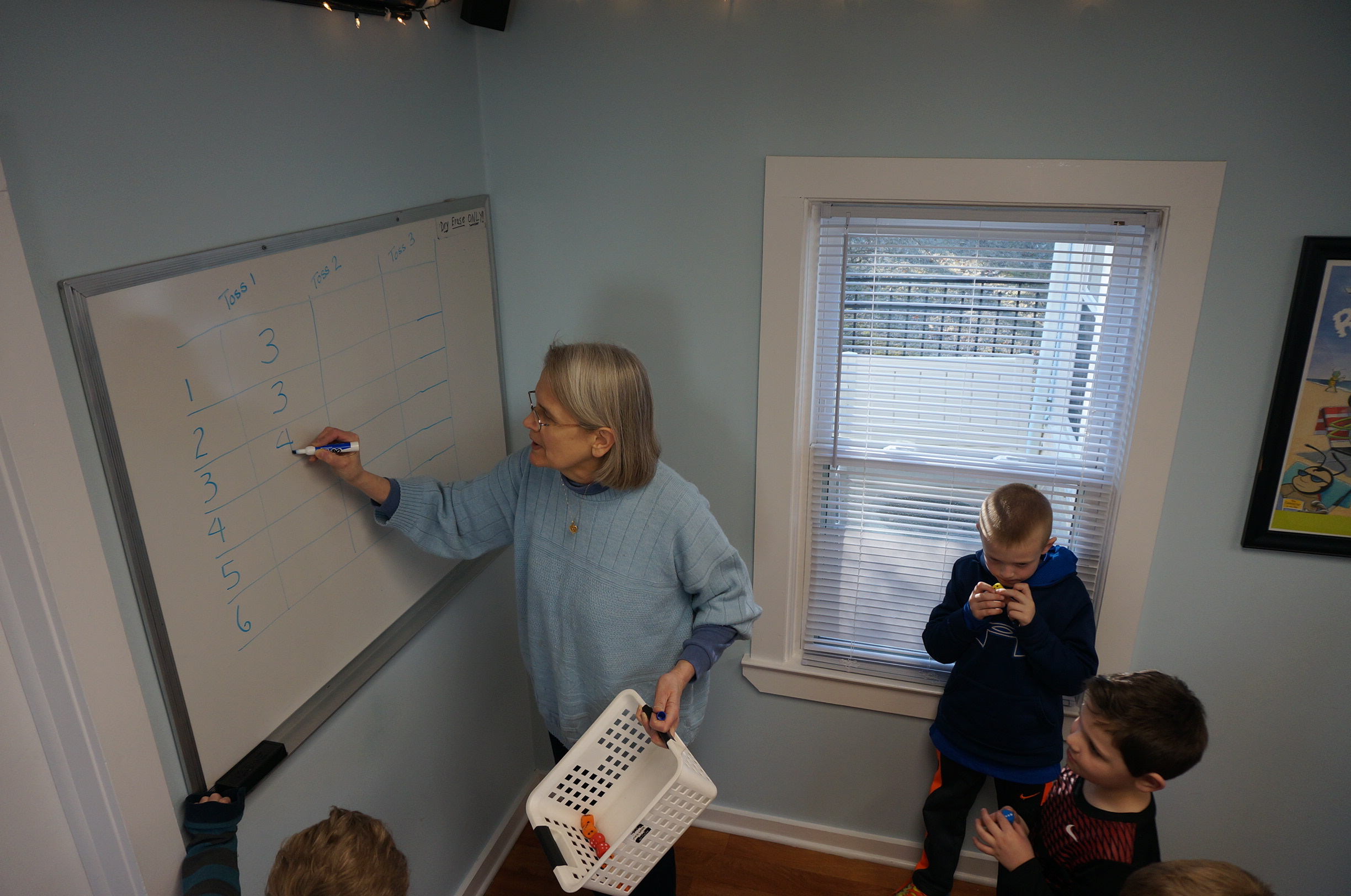 We write down how many students are in each group.