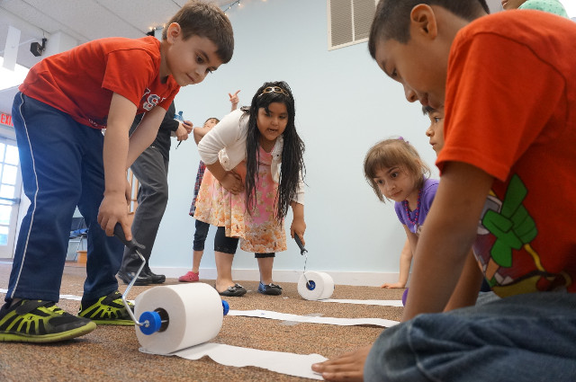 The final event: The Toilet Paper Relay!
