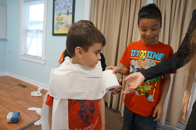 Just for fun we make two mummies!