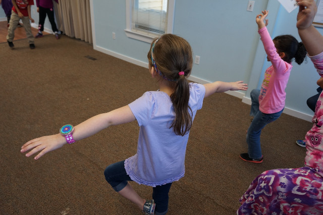 Hold the yoga stork pose for 20 seconds!