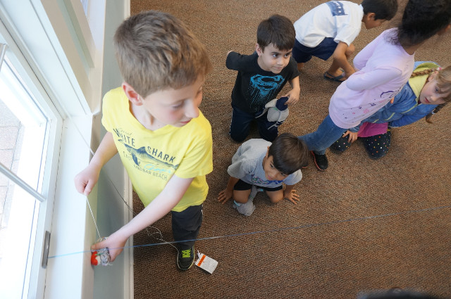 We start out zipping from a two foot high slope.