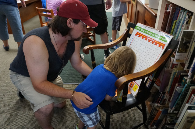 Checking out the graph before we leave.