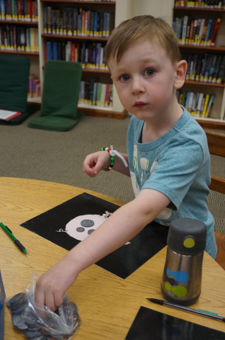 Counting coins.