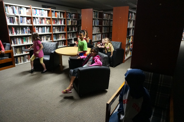 We all find a cozy seat & hear how the beautiful apple was created.