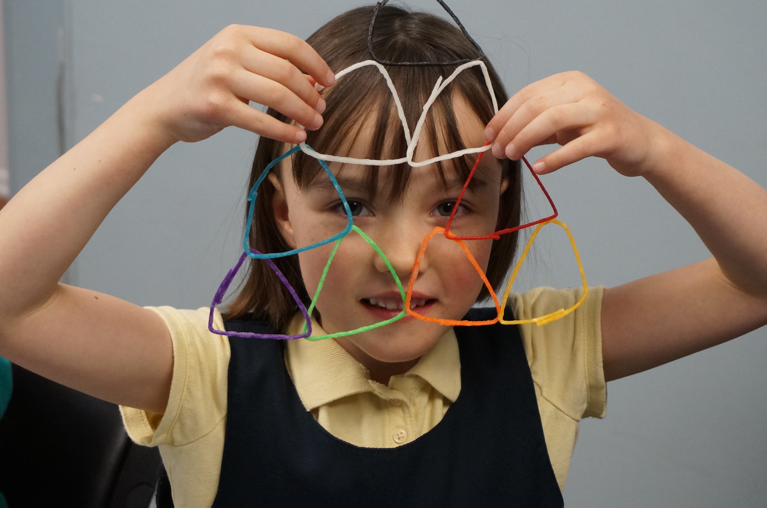 Three sets of small triangles can make an even bigger triangle!