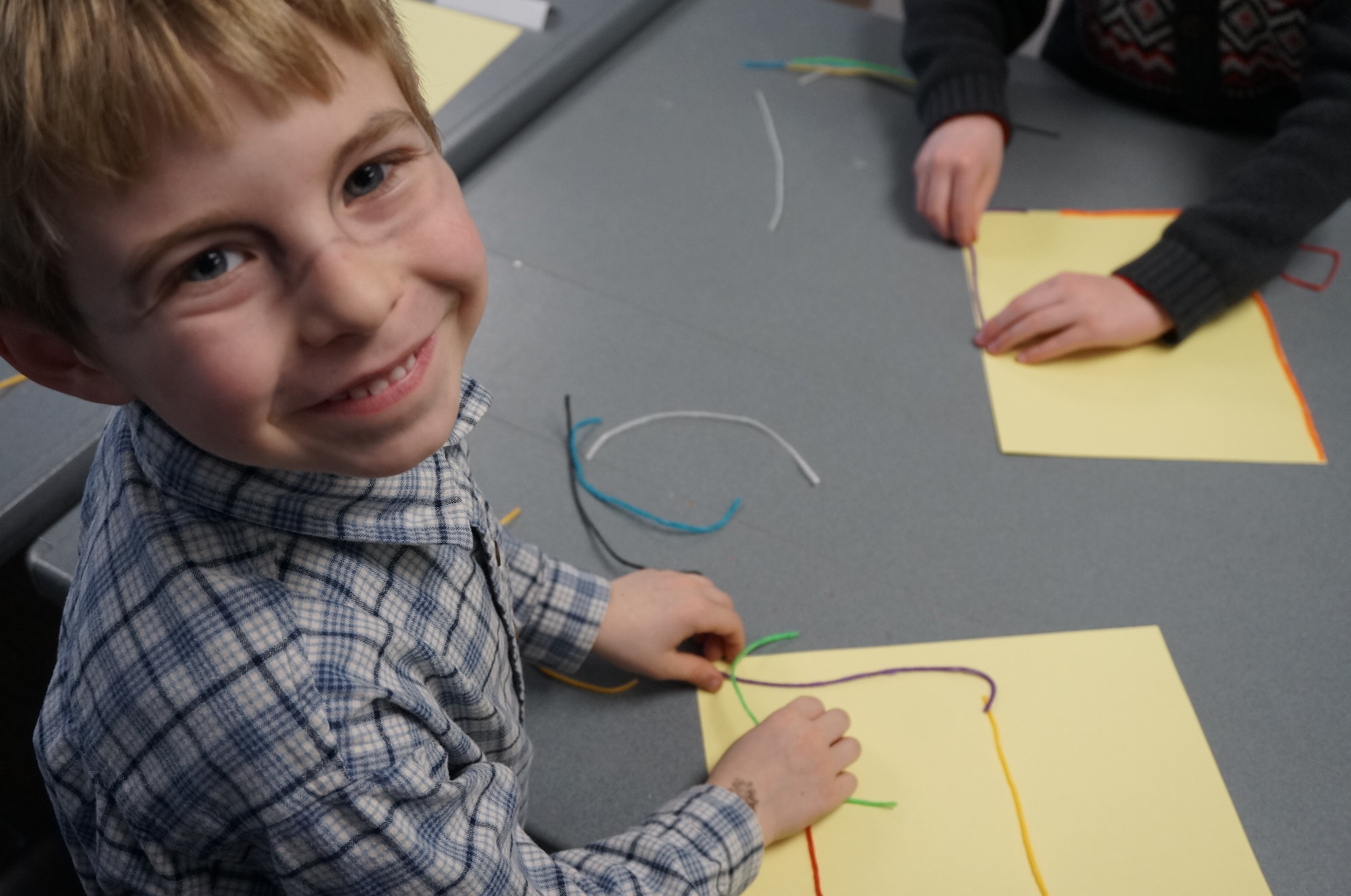 Then we used the wax sticks to create a maze.