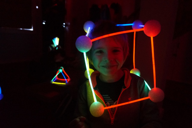 They look really cool when we turn off the lights!