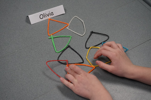 Next we made small triangles.