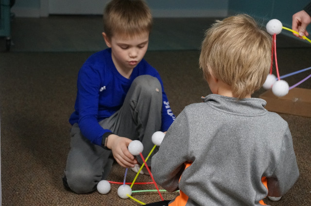 Tetrahedrons are 3D shapes made with four triangles.