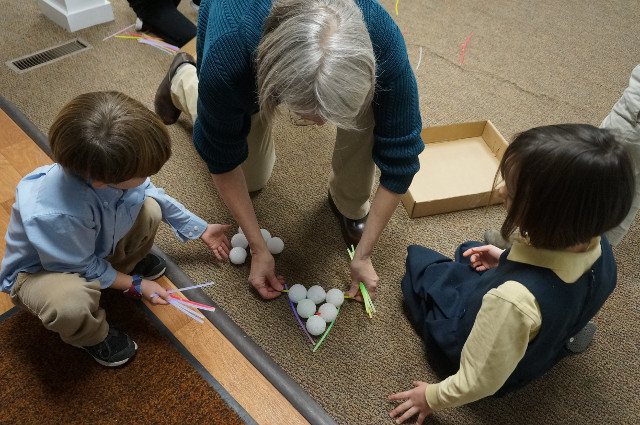 A little help from our glowsticks makes the balls stay in place.