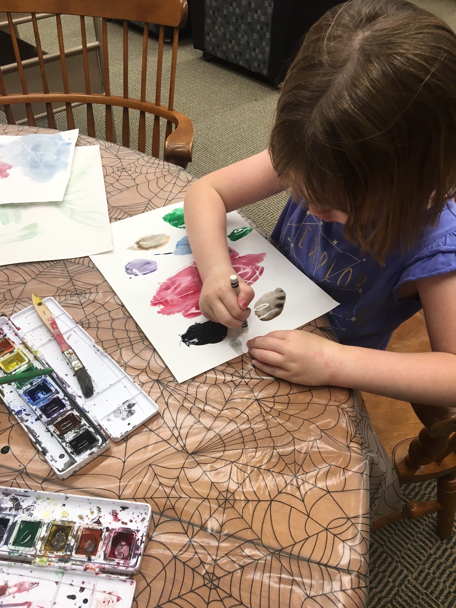Using a White Crayon, we Hid Space Objects Behind the Colors